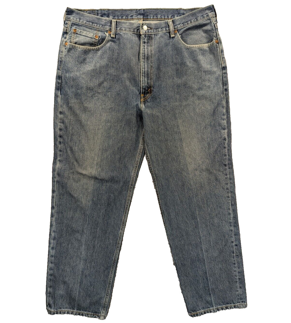 Levi's 550 Jeans Mens 42x32 Blue Relaxed Fit Straight Leg Medium Wash Cotton